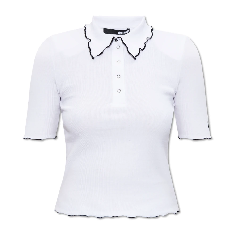 Rotate Birger Christensen Ribgebreide Top White Dames