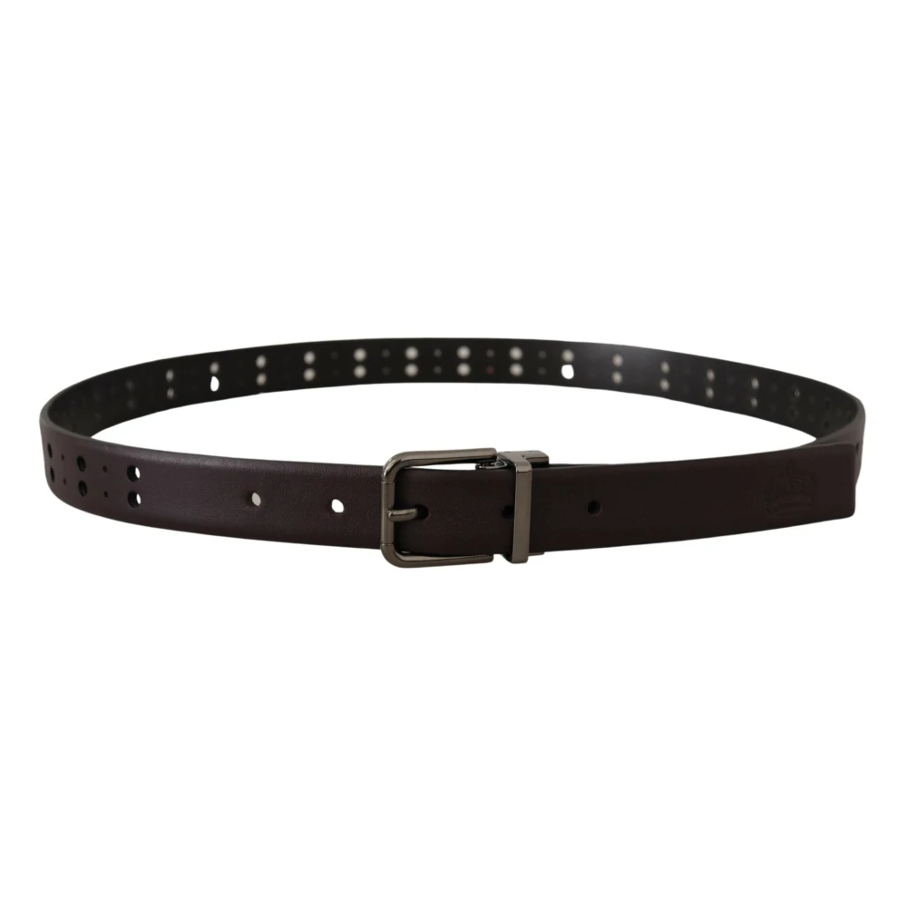 Dolce & Gabbana Unisex Red Perforated Metal Buckle Belt