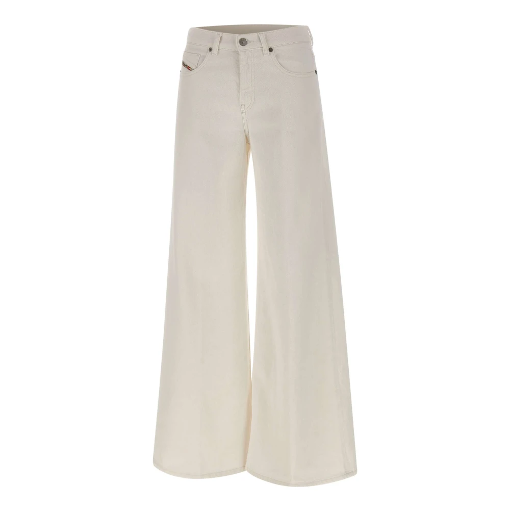 Diesel Women's White Wide Jeans, W27 L32, 1978 D-Akemi L.32