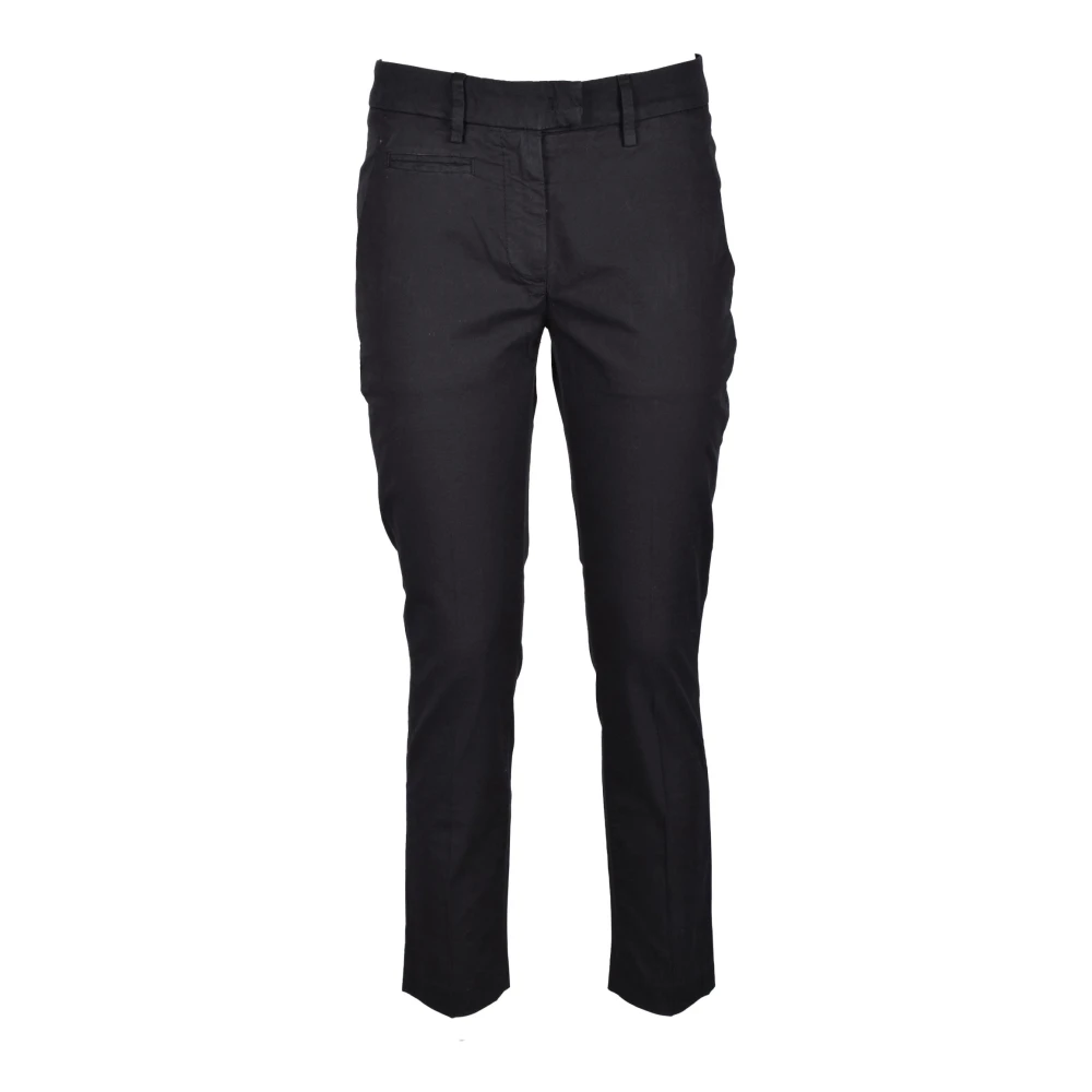 Dondup Katoen Elastaan Broek Black Dames
