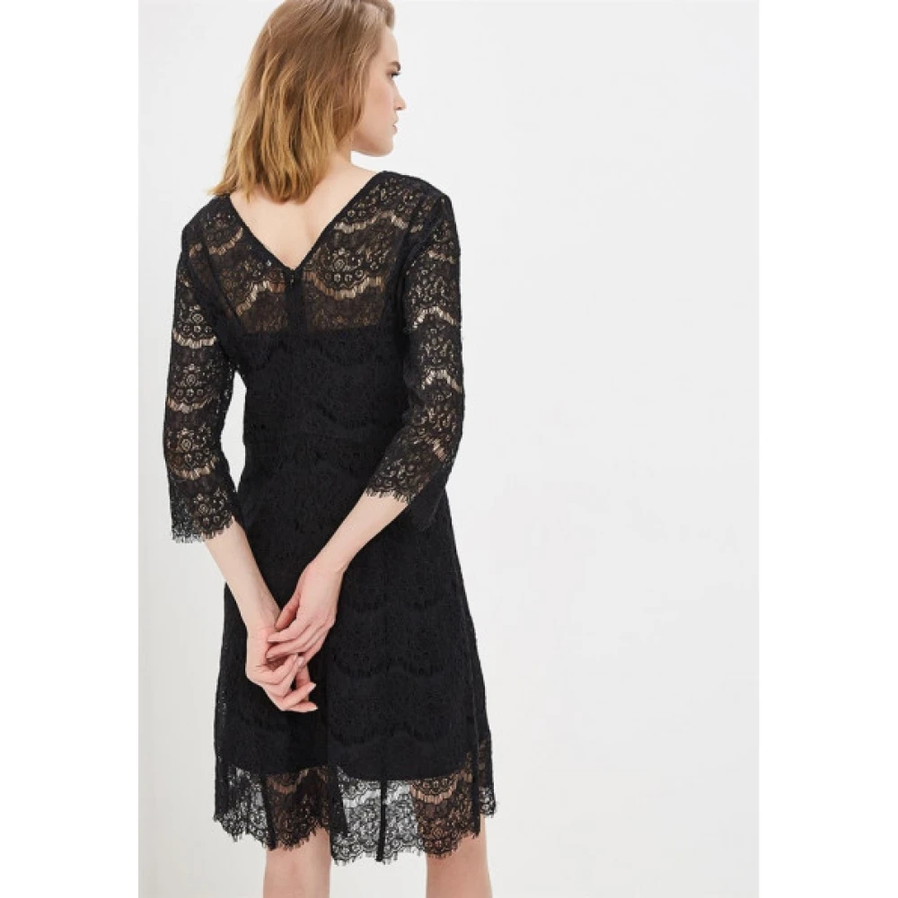 Liu Jo Kanten jurk met 3 4 mouwen Black Dames