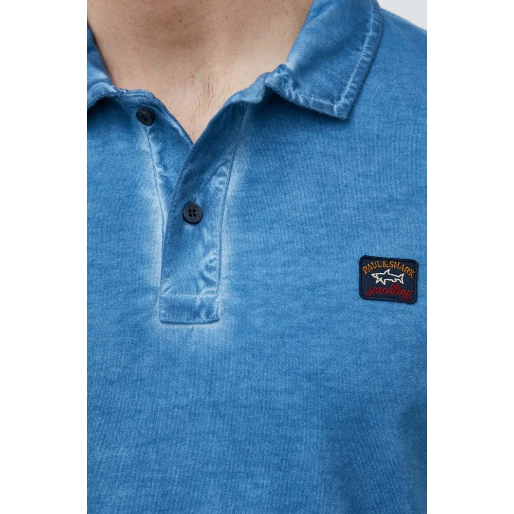 PAUL & SHARK Katoenen poloshirt met iconisch embleem Blue Heren