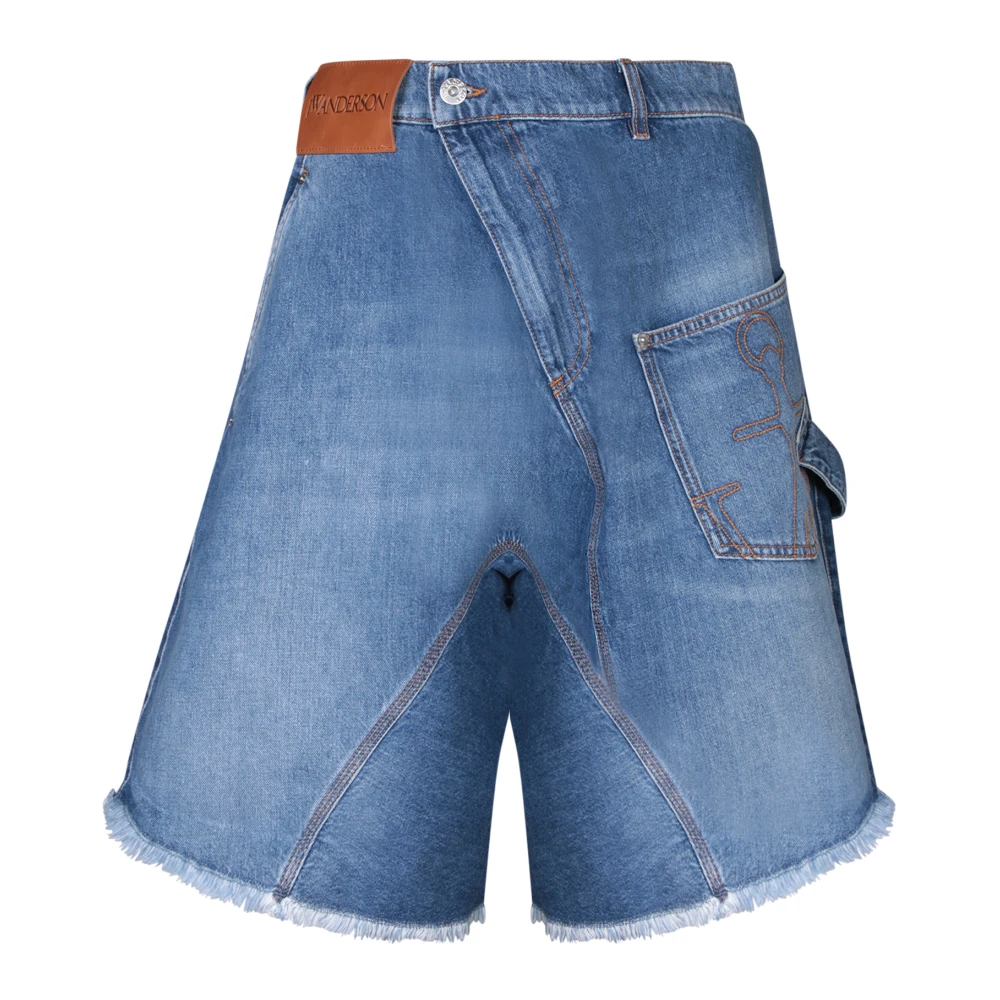 JW Anderson Bermuda shorts met contrasterende stiksels Blue Heren