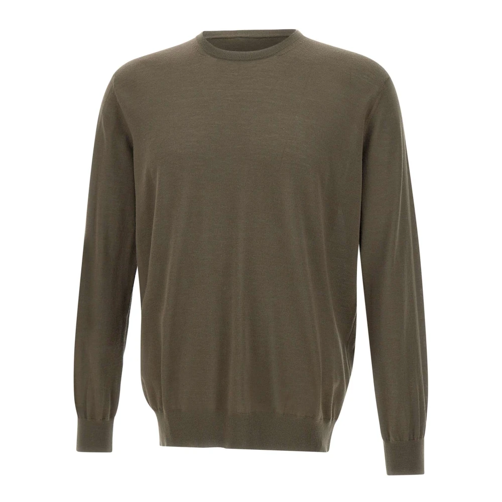 Kangra Bruine wollen trui met ronde hals Brown Heren
