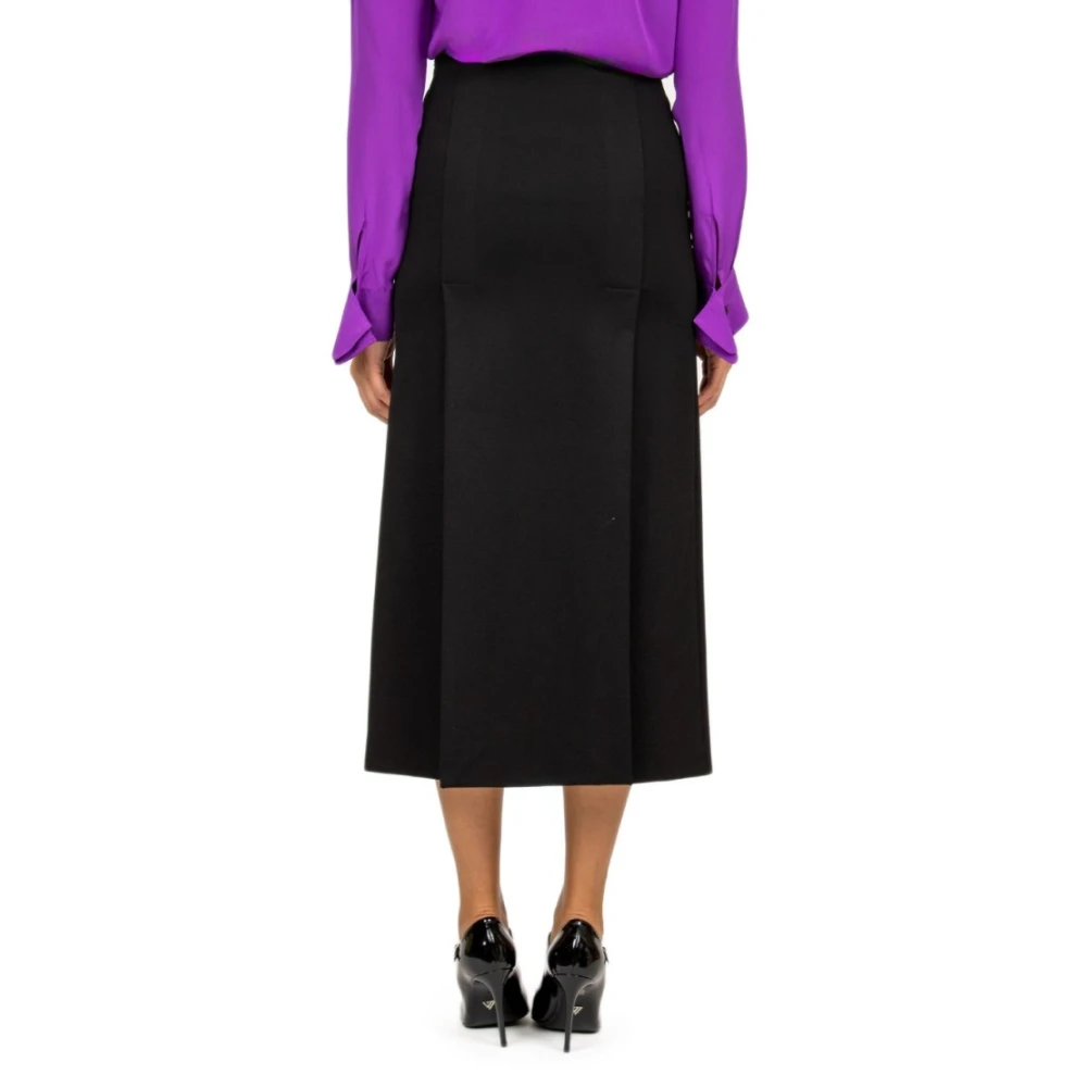 Liviana Conti Zwarte Lounguette Punto Milano Rok met Splitten Black Dames