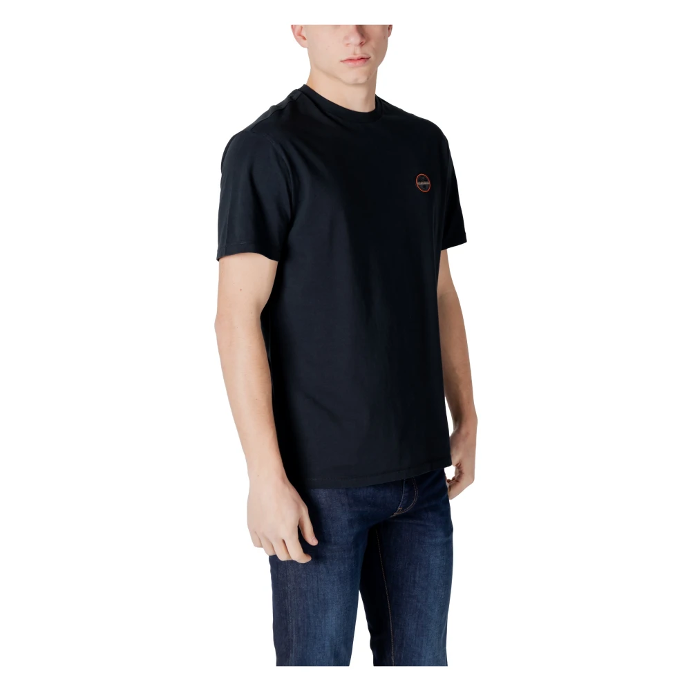Napapijri Zwart Katoenen T-shirt Korte Mouw Black Heren