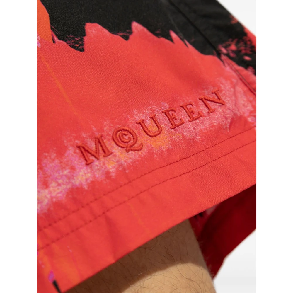 alexander mcqueen Zwart en Rood Zwemkleding Ss25 Multicolor Heren