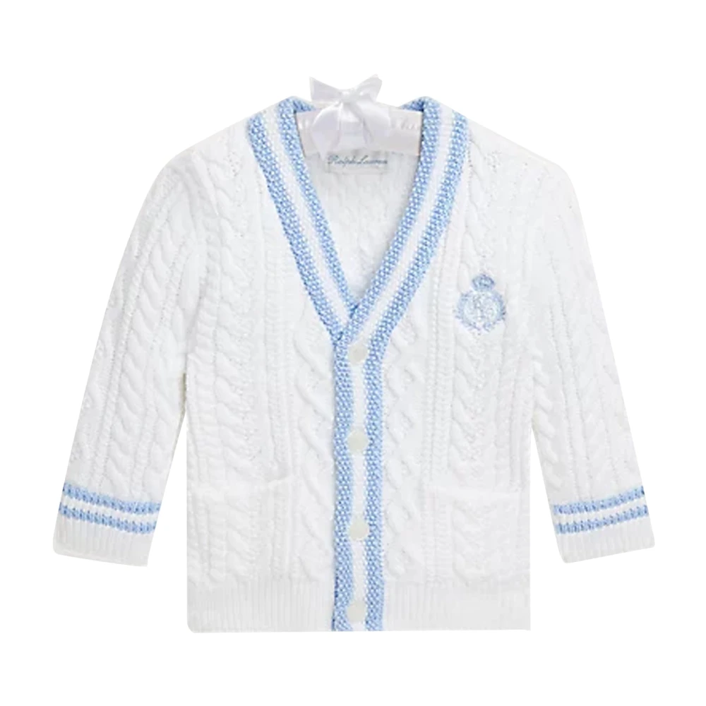Ralph Lauren Boys White Kids Cardigans, 2 Y, V-Neck Cardigan