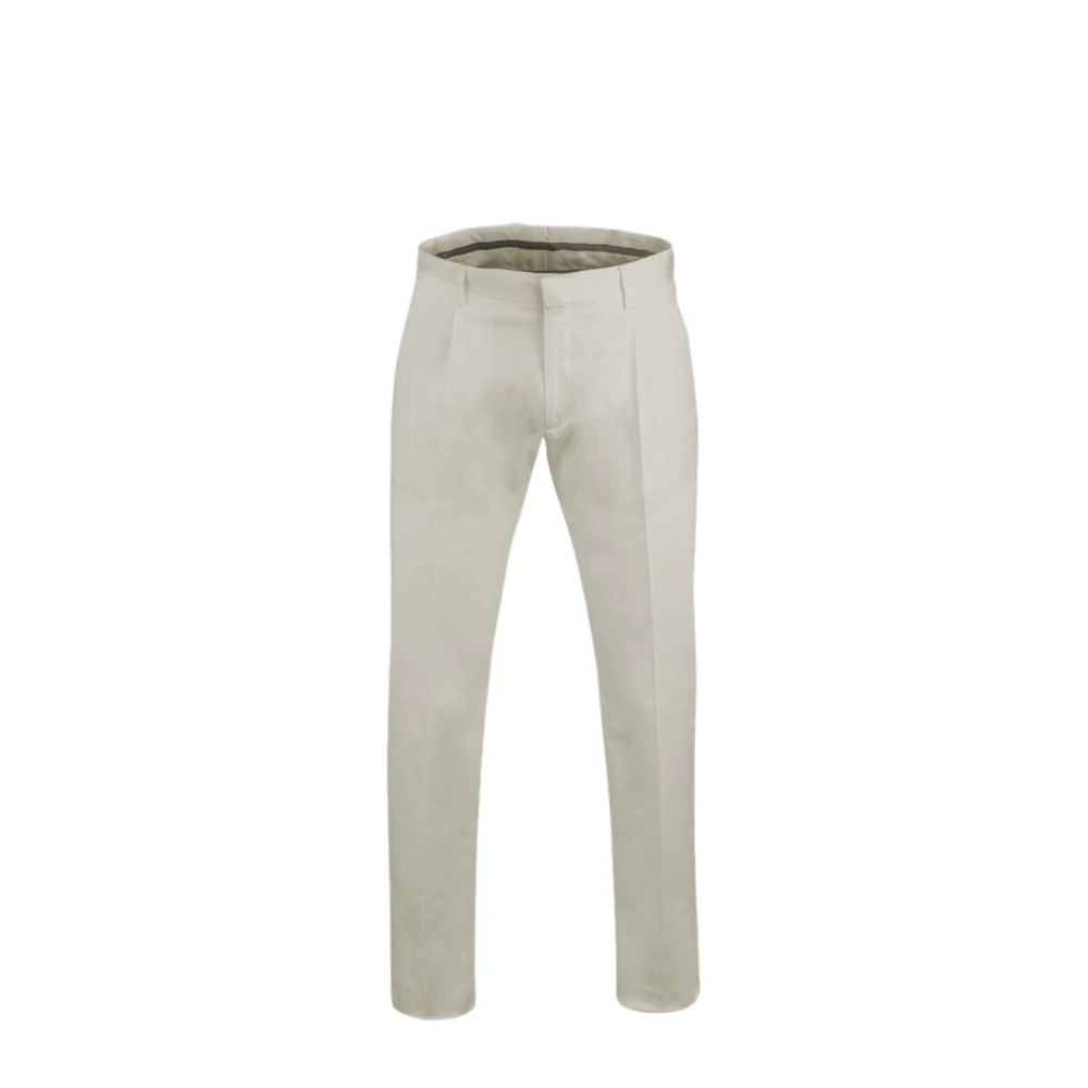 Moorer Men's Beige Slim-Fit Trousers, M, One-Pliers Trousers