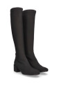 elegante-botte-noire-en-lycra-a-bout-rond