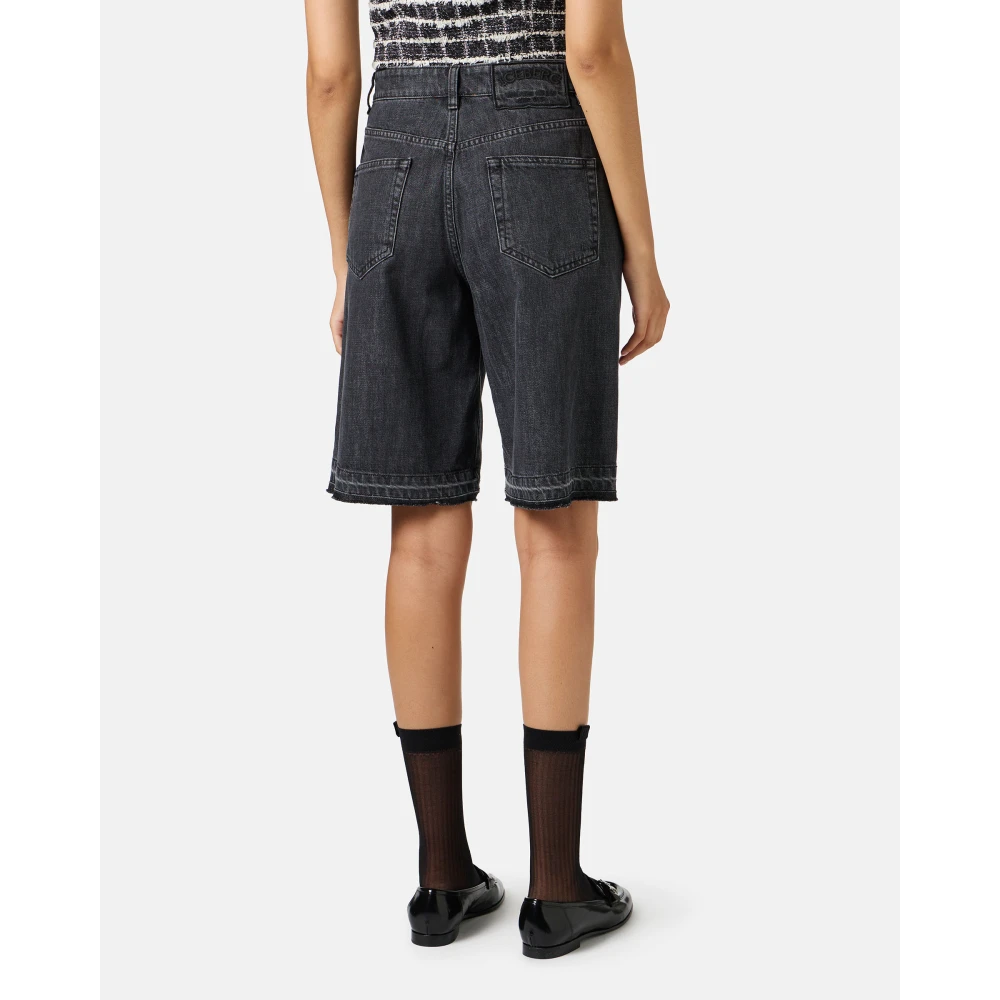 Iceberg Zwarte regular fit Bermuda shorts van denim Black Dames