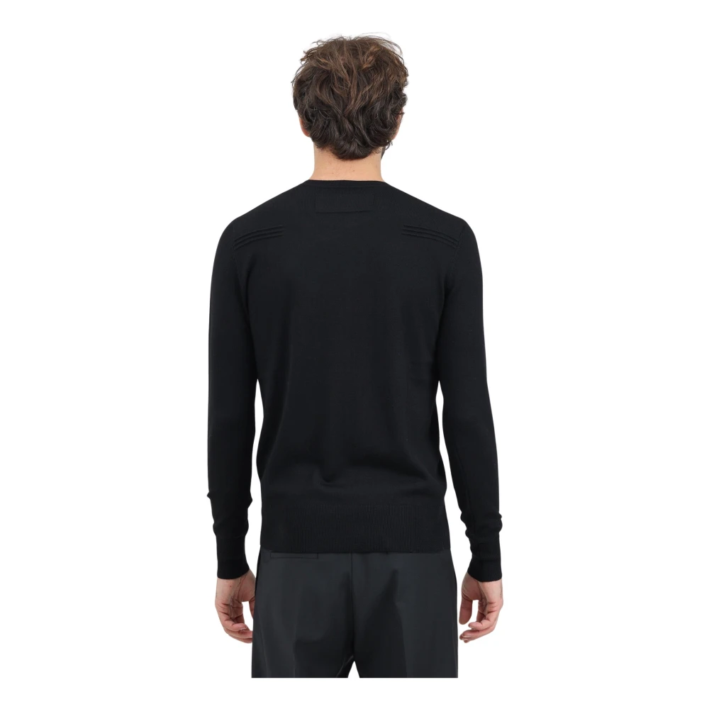 PATRIZIA PEPE Zwarte Crew Neck Sweater Essential Black Heren