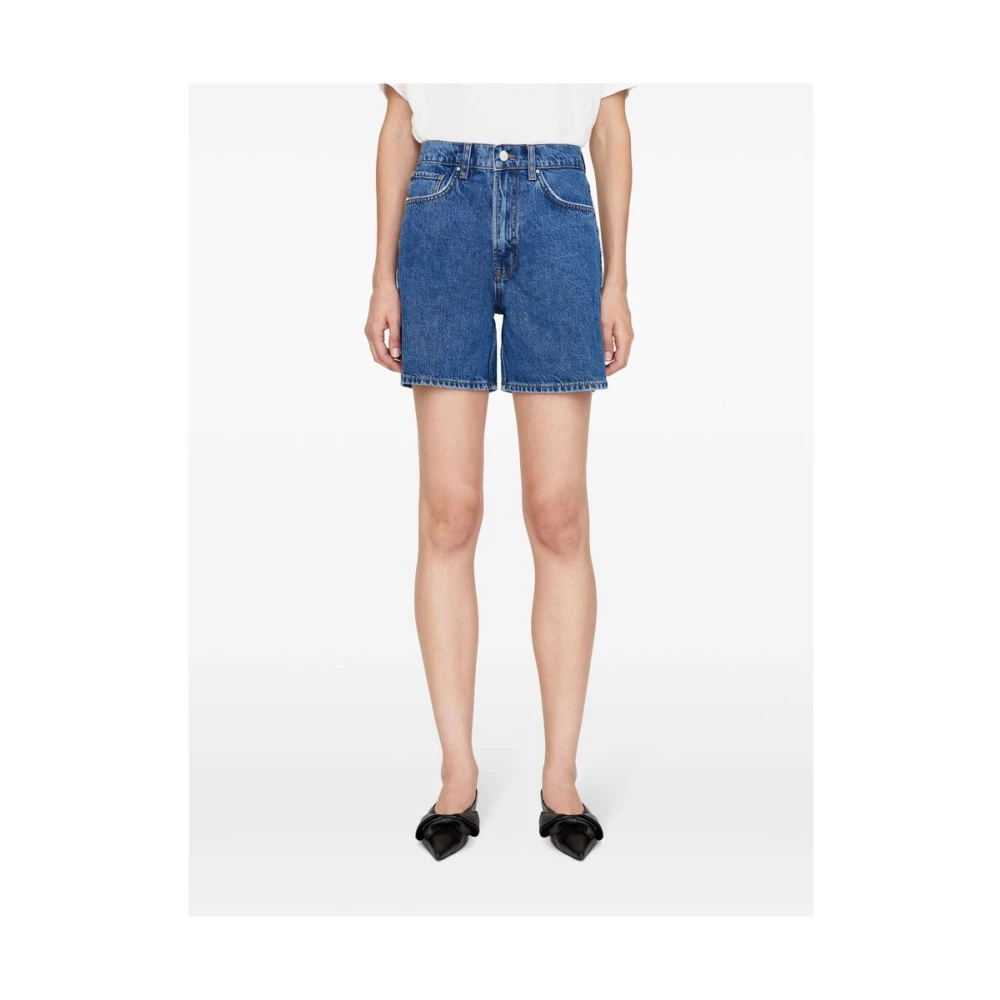Anine Bing Indigo Denim Straight Leg Jeans Blue Dames