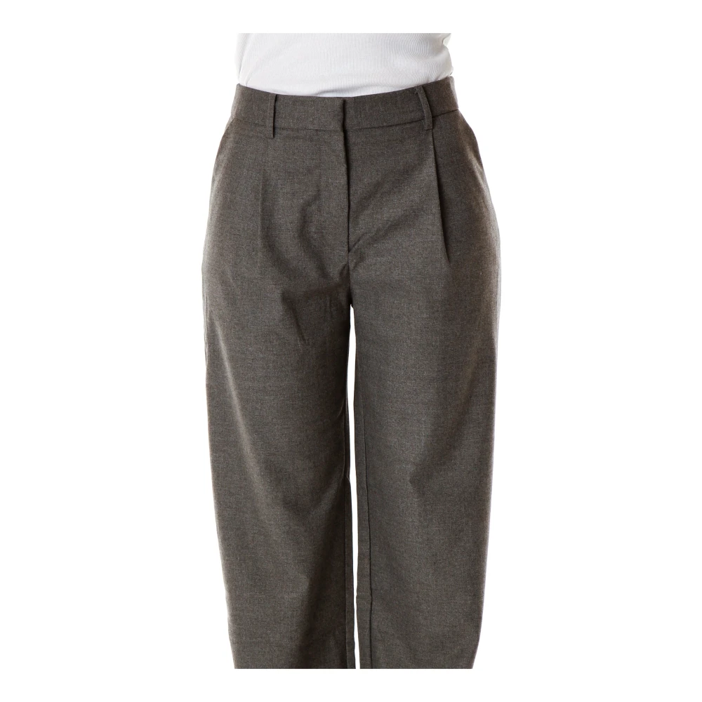 Samsøe High-Waisted Rechte Broek Gray Dames