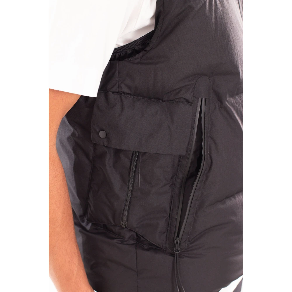 C.P. Company Gewatteerd vest met capuchon in Pertex-stijl Black Heren