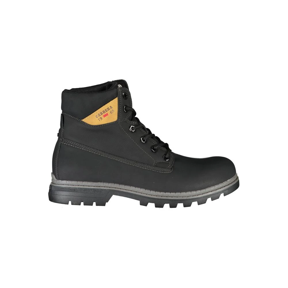 Carrera Men's Black Lace-Up Boots, 9 Uk, Elegant Lace-Up Boots With Contrast Details