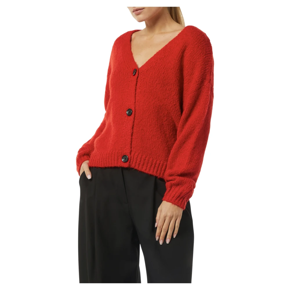 comma Zachte Alpaca Mix Vest Red Dames