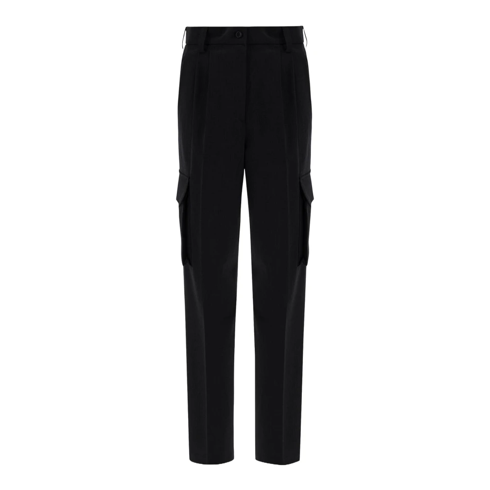 Herno Zwarte Cargo Broek met Hoge Taille Black Dames