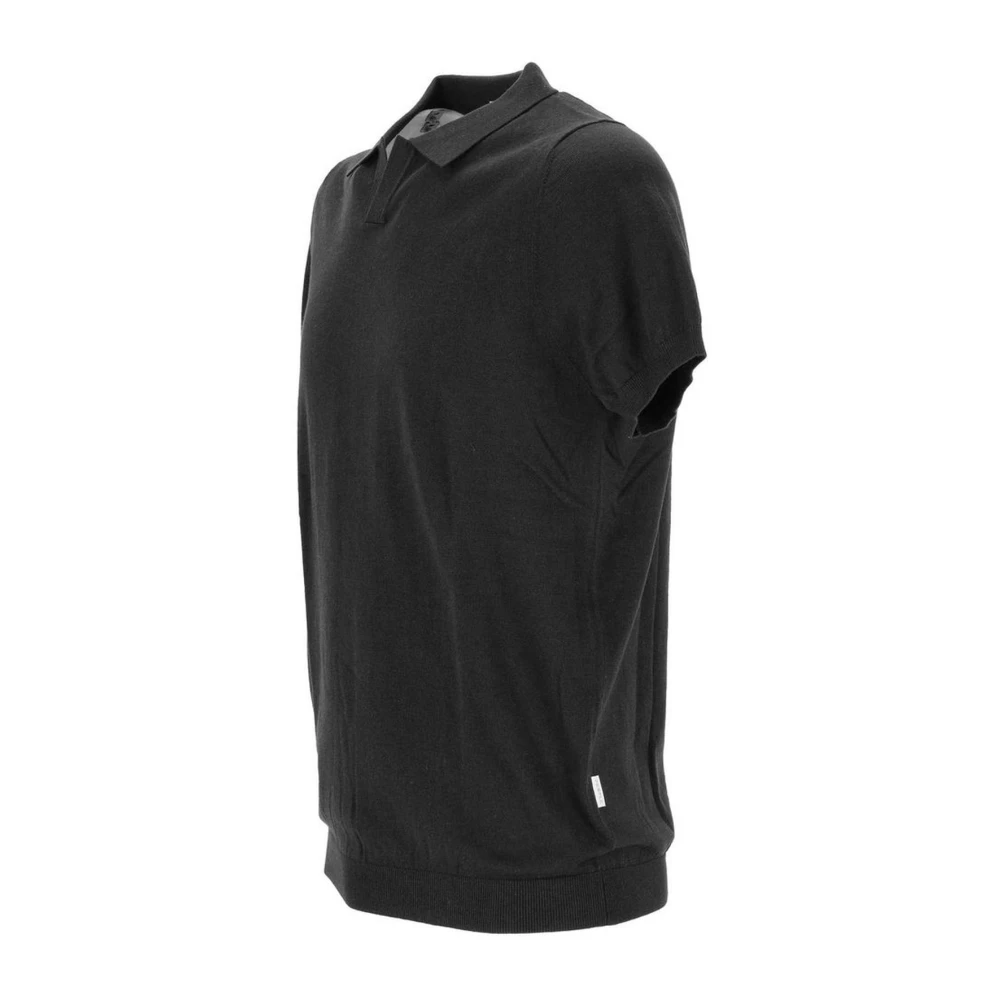 People of Shibuya Zwarte Katoen Kasjmier Poloshirt Mannen Black Heren