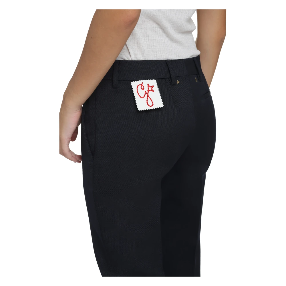Golden Goose Viscose Broek met Zakken en Oprolbare Pijpen Blue Dames