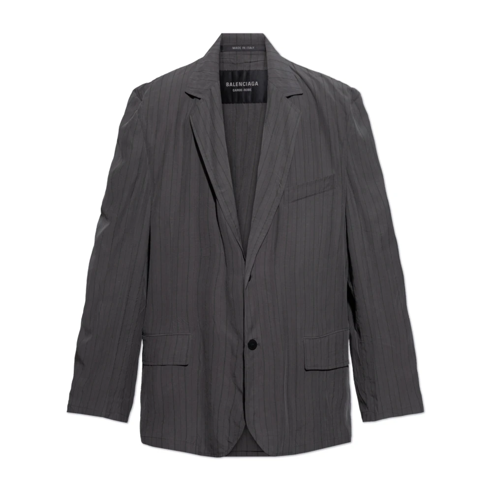 Balenciaga Nauwsluitende blazer met krijtstreep Gray Heren
