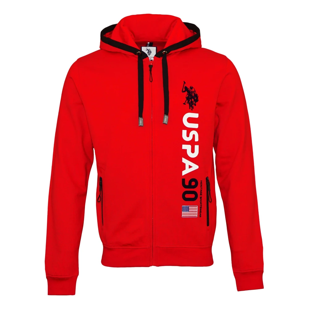 U.s. Polo Assn. Stijlvol Zip-Through Sweatshirt voor Mannen Red Heren
