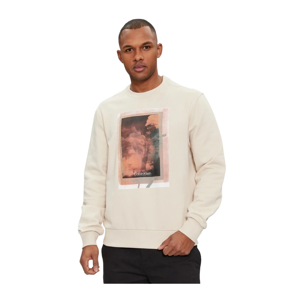 CK Calvin Klein Sweatshirt met label- en motiefprint model 'PHOTO'