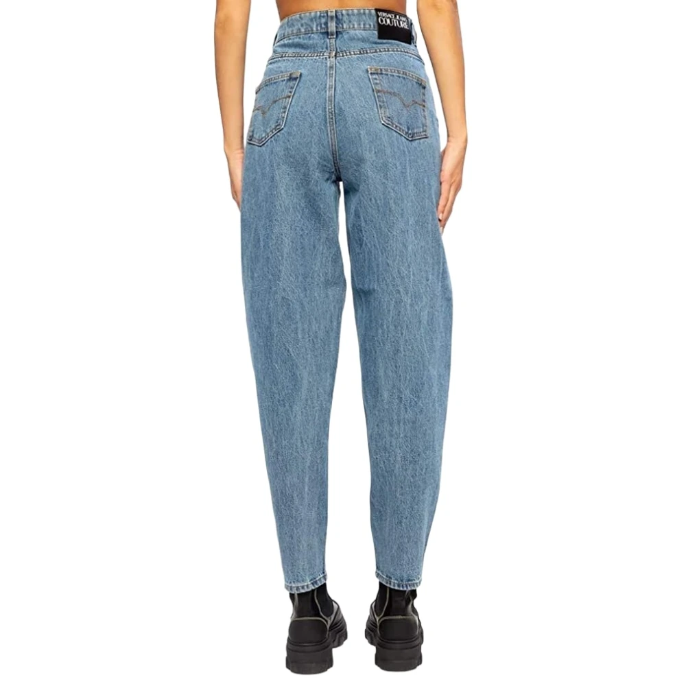 Versace Jeans Couture Ruimvallende Denim Jeans Blue Dames
