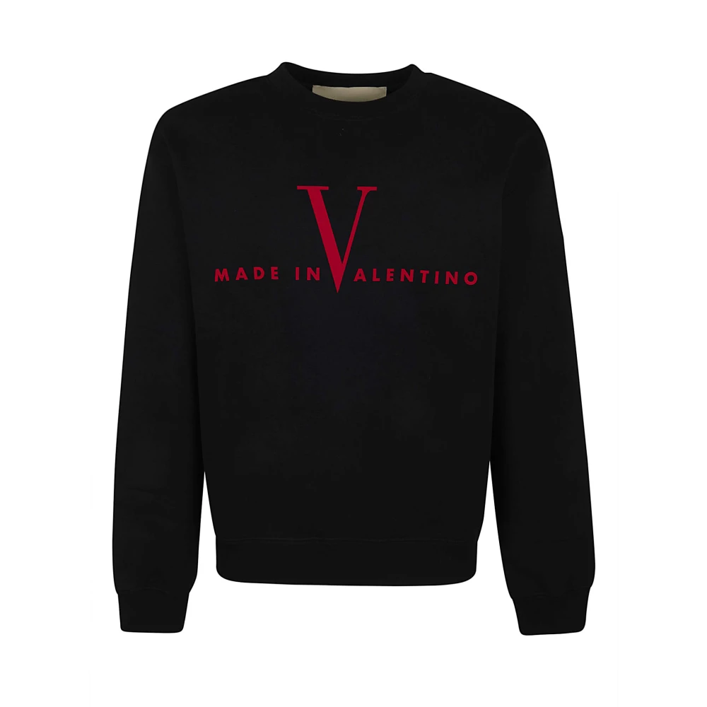 Valentino Garavani Men's Black Cotton Crewneck Sweatshirt - Sweatshirts - M - Sweatshirts & Hoodies
