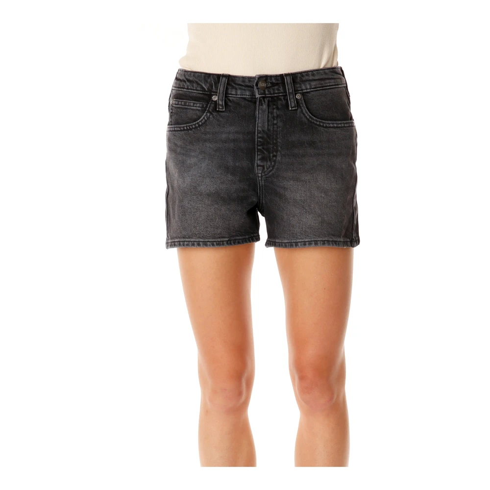 Lee Hoge Taille Denim Shorts Gray Dames