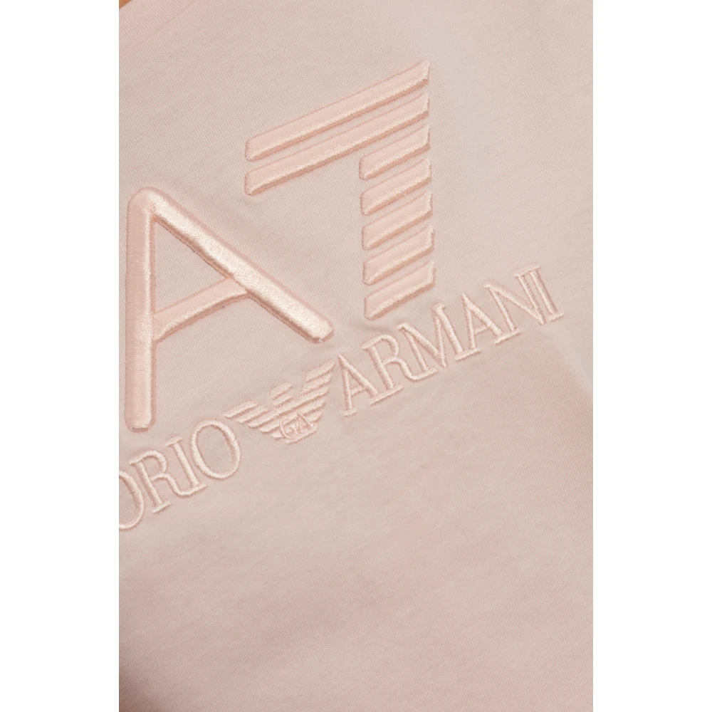 Emporio Armani EA7 T-shirt met logo Pink Dames