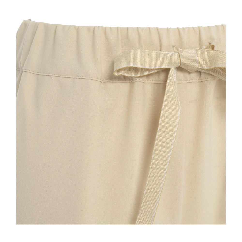 Semicouture Beige Wolmix Casual Broek Beige Dames