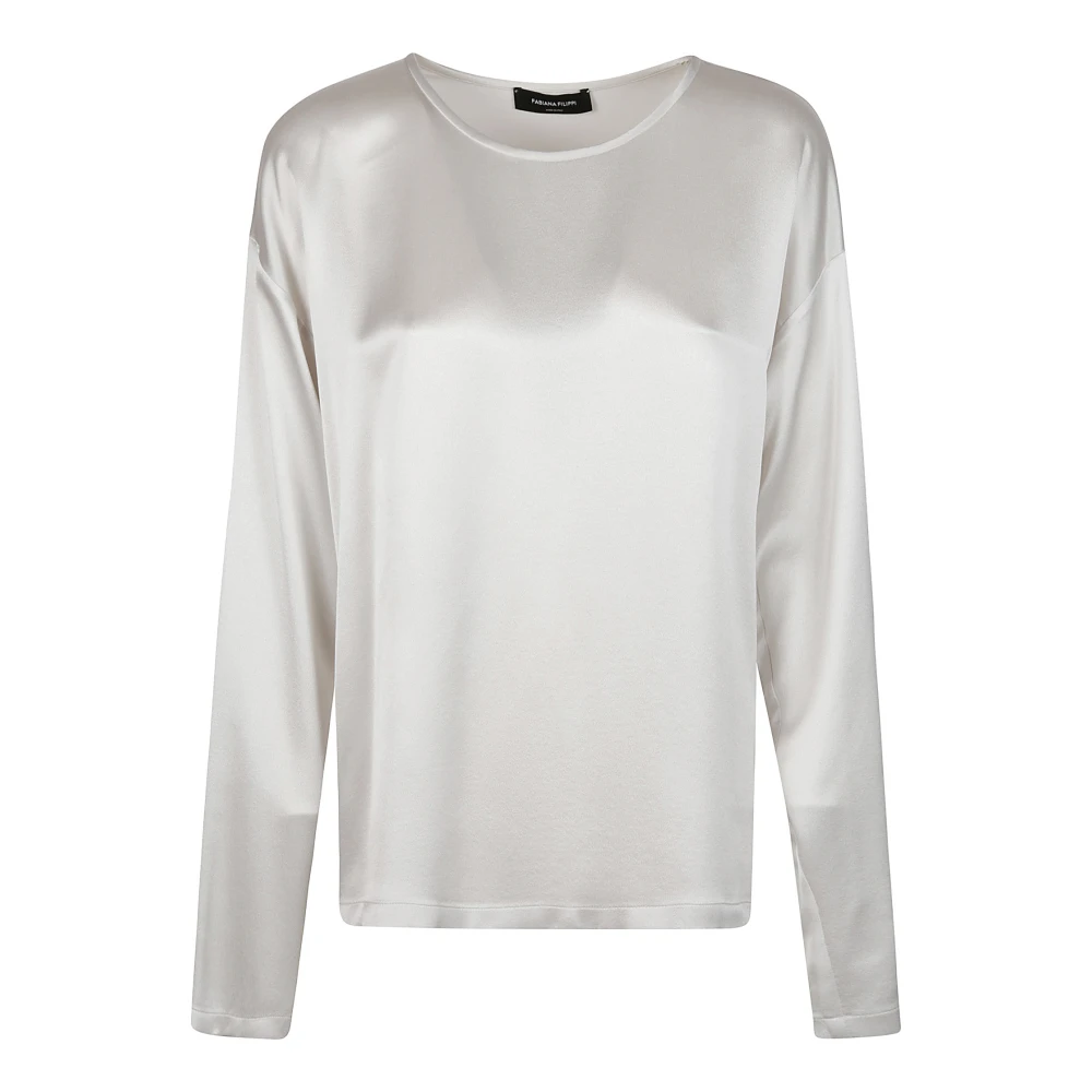 Fabiana Filippi Elegante Blouse met Lange Mouwen Gray Dames
