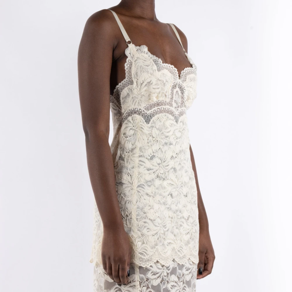 Paco Rabanne Ivoor Jurk met Elastaan White Dames