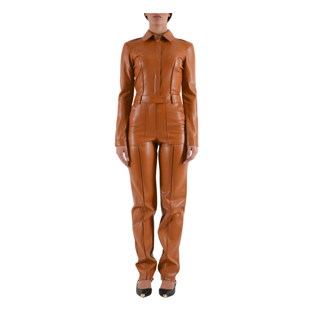 PATRIZIA PEPE Imitatie leren ritsblouse jas Brown Dames