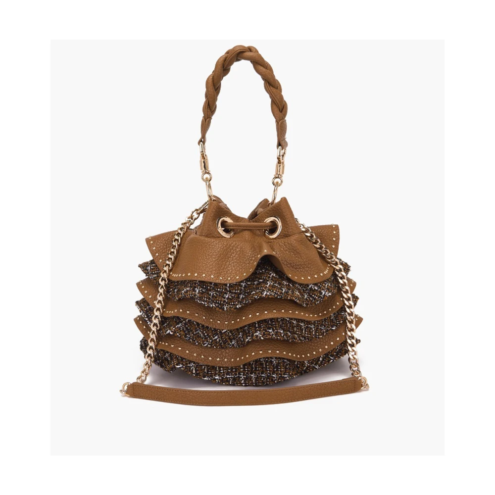 La Carrie Bruine leren emmer tas Frou Brown Dames