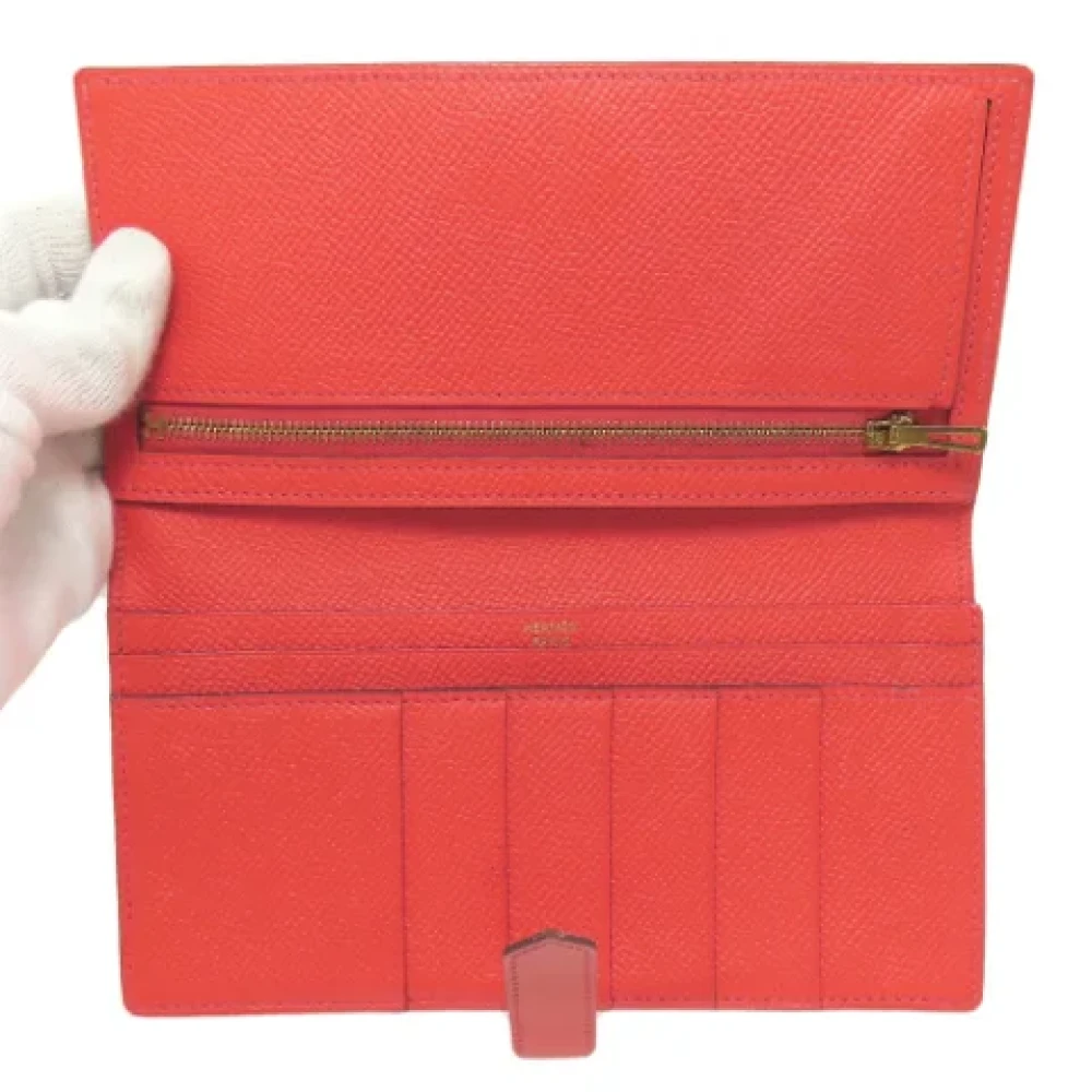 Hermès Vintage Pre-owned Leather wallets Red Dames