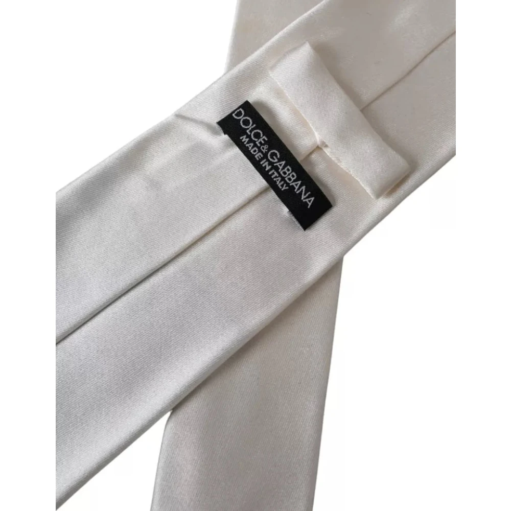 Dolce & Gabbana Witte Zijden Stropdas voor Mannen White Heren