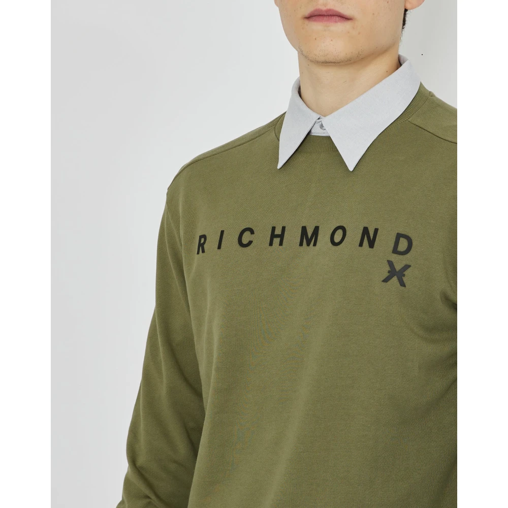 John Richmond Logo Sweatshirt met Ronde Hals en Lange Mouwen Green Heren