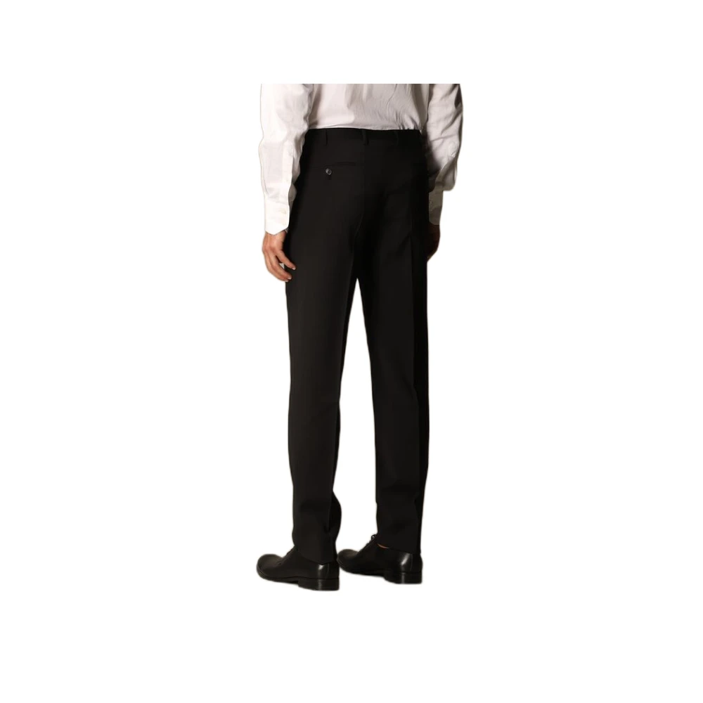 Emporio Armani Tasmania Slim Fit Wollen Broek Black Heren