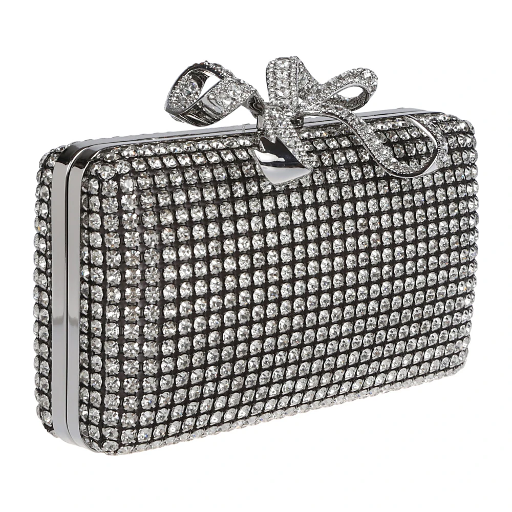 Self Portrait Kristallen Box Clutch Tas Gray Dames