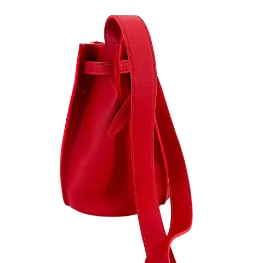 Celine Vintage Tweedehands Rode Leren Celine Tas Red Dames