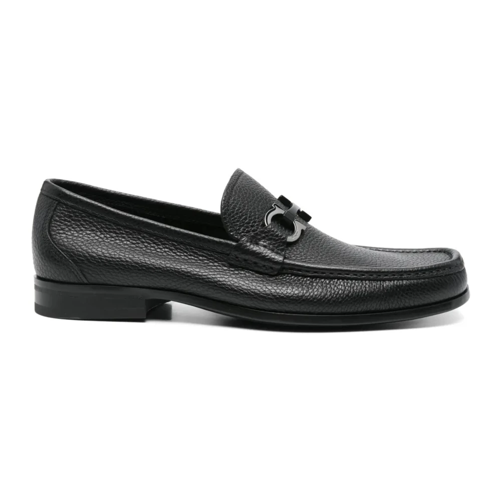Ferragamo Women's Black Loafers, 5 Uk, Rolo 17 Leather Loafer
