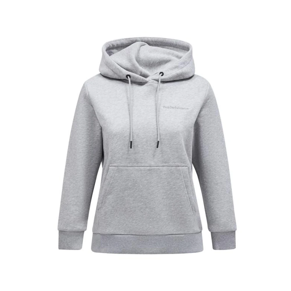 Peak Performance Originalt Logotyp Hoodie Gray, Dam