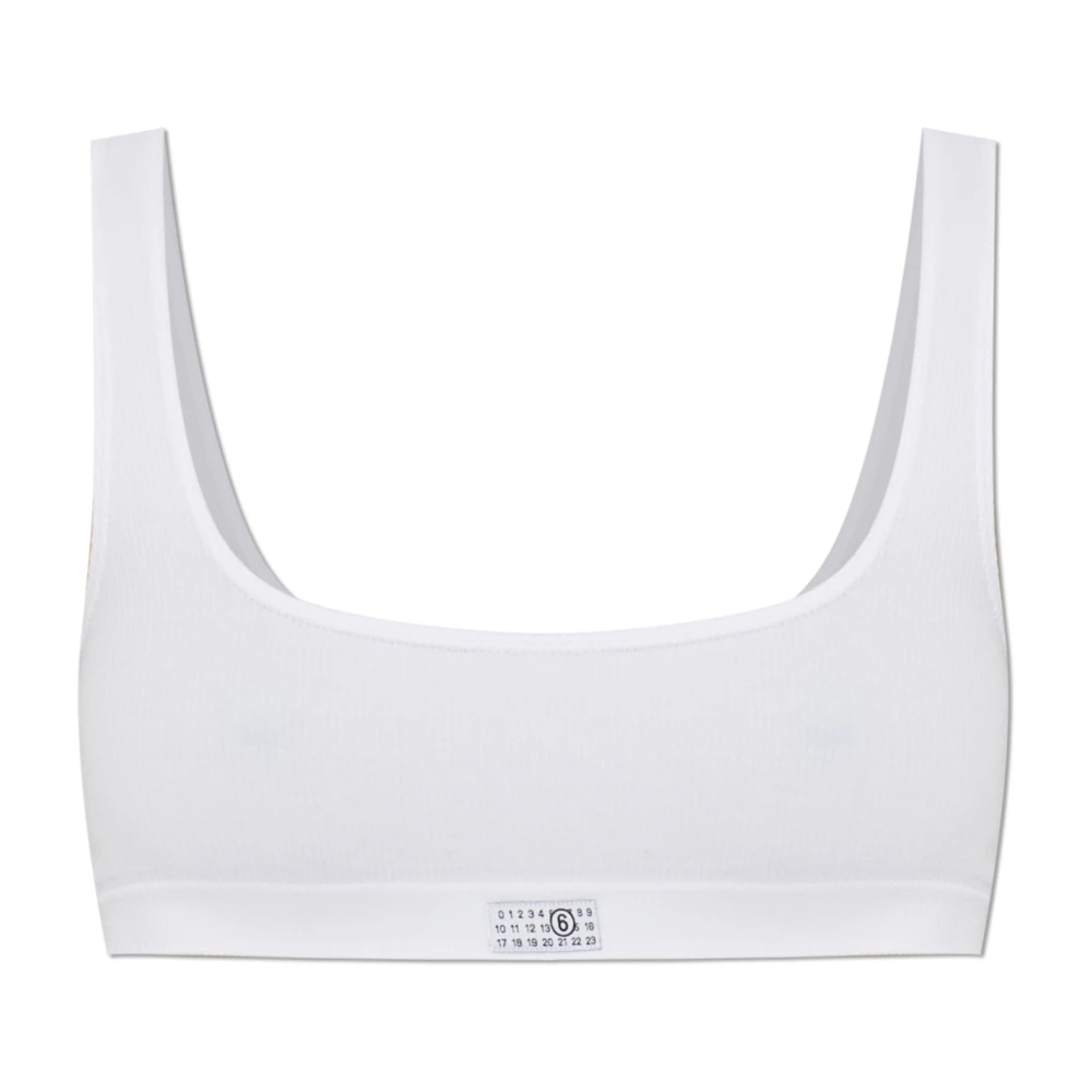Mm6 Maison Margiela Donna Bianco - Top Intimo Con Logo - Underwear - L