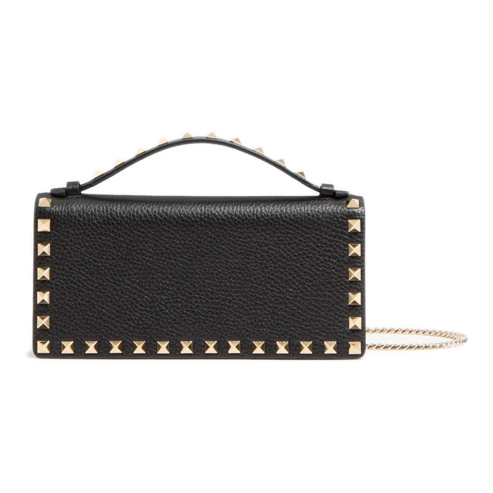 Valentino Garavani Studded Zwarte Leren Crossbody Tas Black Dames
