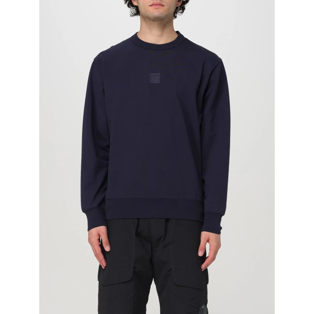 C.P. Company Metropolis Blauw Logo Crew Neck Sweatshirt Blue Heren