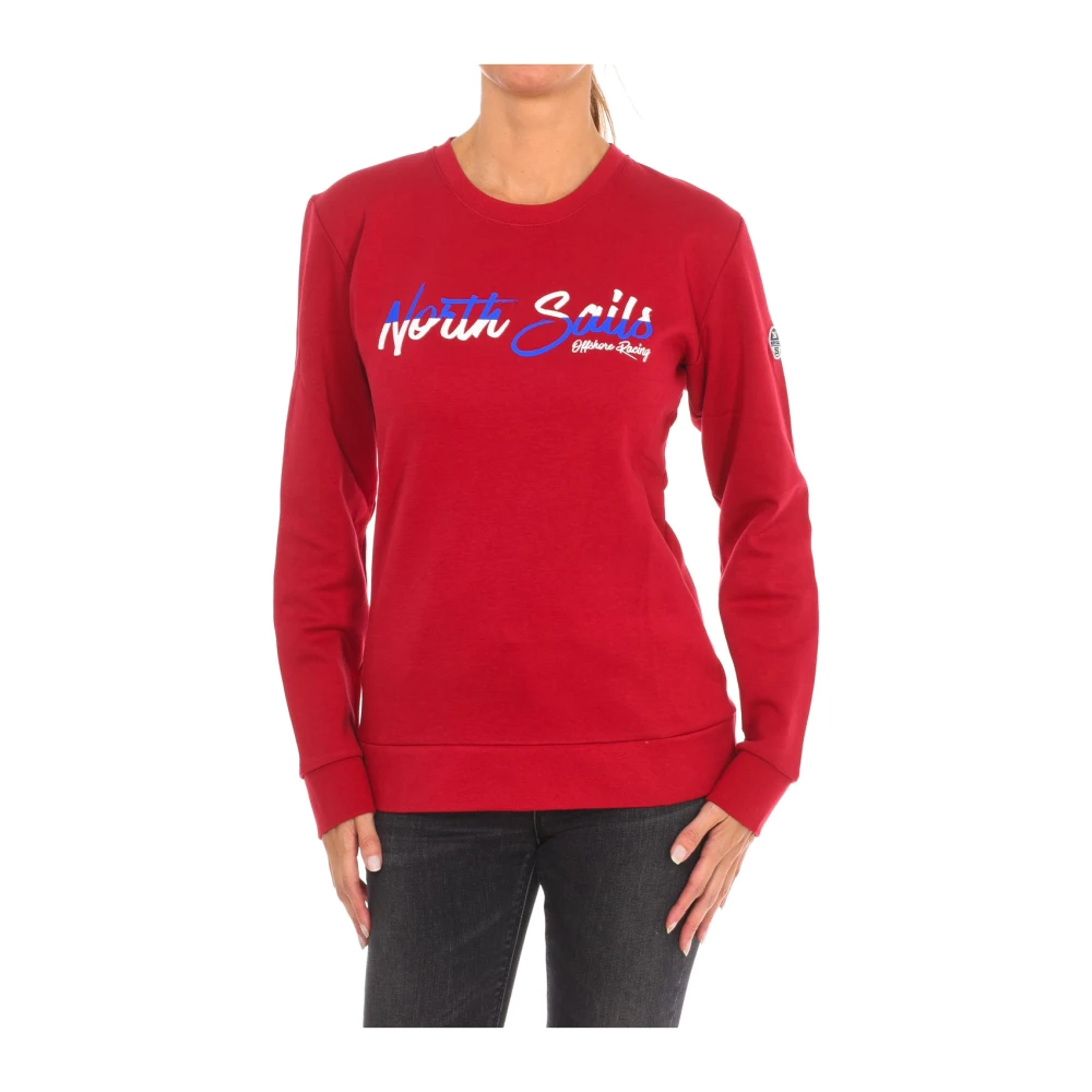 North Sails Women's Red Ribbed Round Neck Sweatshirt - Sweatshirts - Xl - Sweatshirts & Hoodies