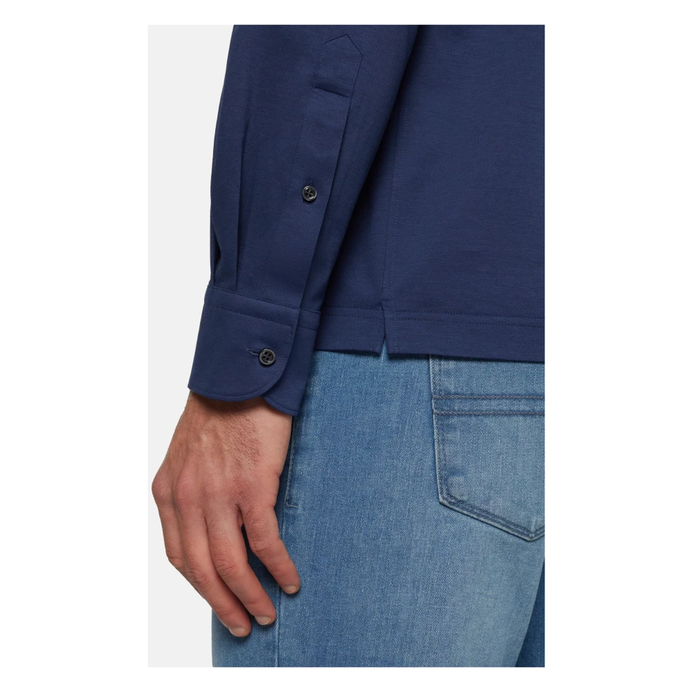 Boggi Milano Japanse Jersey Polo Shirt Blue Heren