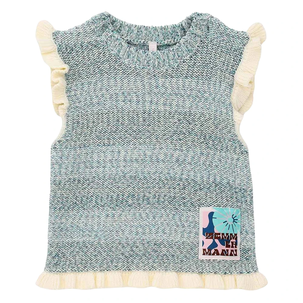 Zimmermann Patience Knit Top - Female - Kids Knitwear - Blue - 4 Y - Kids